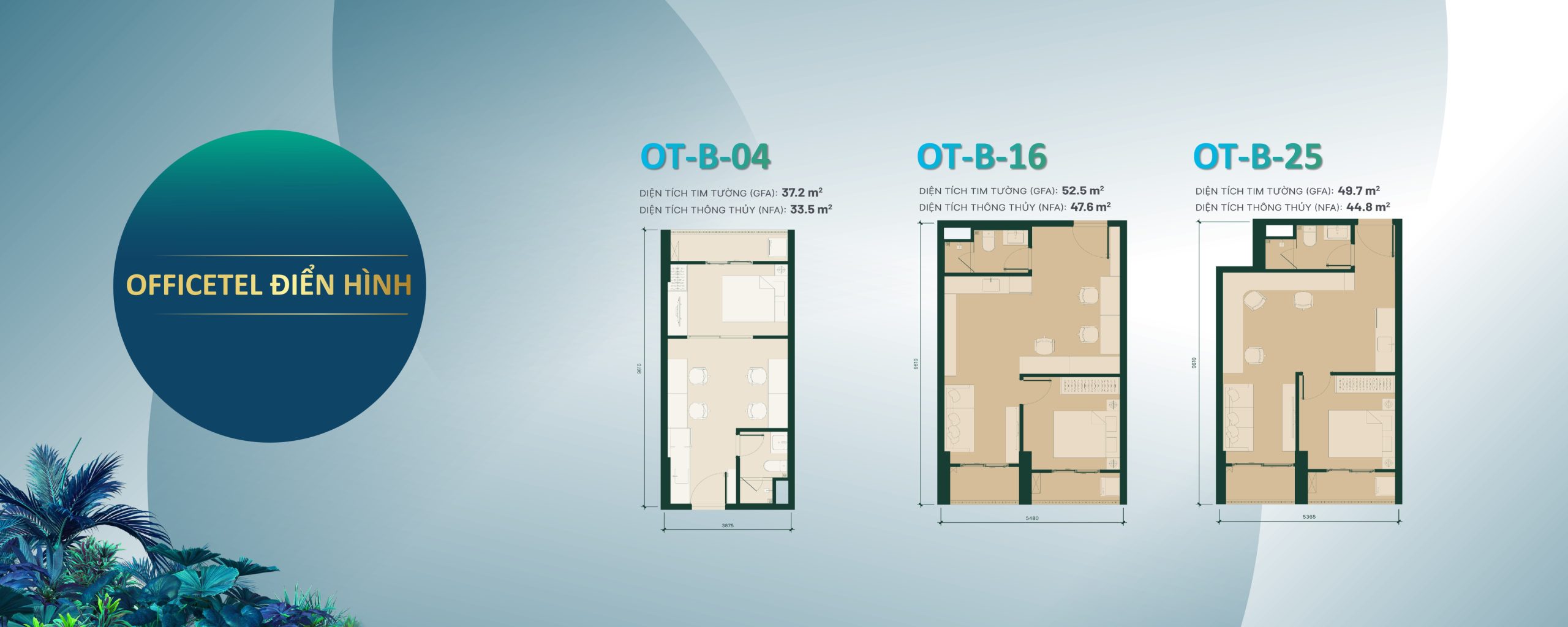 Officetel điển Hình ở Dự án Happy One Mori