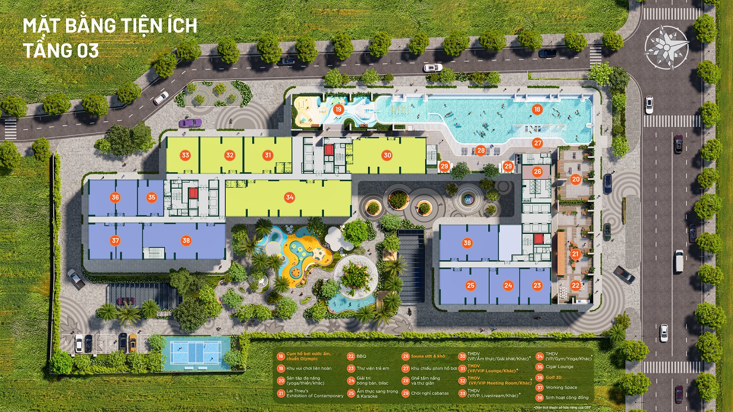 Tiện ích Tầng 3 Happy One Mori